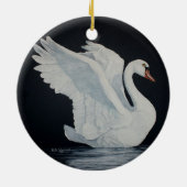 Weißer Schwan Keramik Ornament (Hinten)