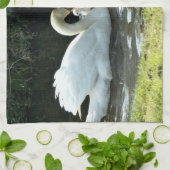 Weißer Schwan mit Chicks Geschirrtuch (Gefaltet)