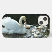 Weißer Schwan mit Chicks iPhone Hülle (Rückseite (Horizontal))