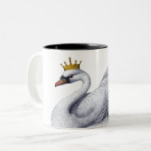 Weißer Schwan mit Goldkrone Zweifarbige Tasse (Vorderseite Links)