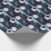 Weißer Schwan mit Origami Schwan und Herz Geschenkpapier (Ecke)