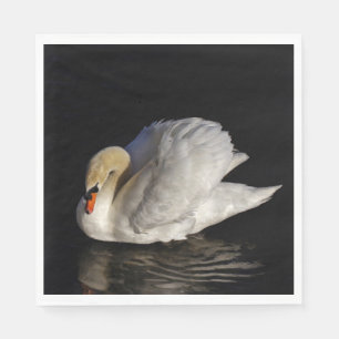 Weißer Schwan Serviette