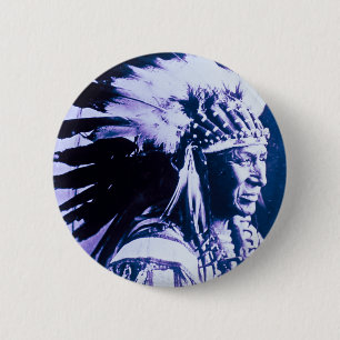 Weißer Schwan Sioux HauptLakota Vintag Button