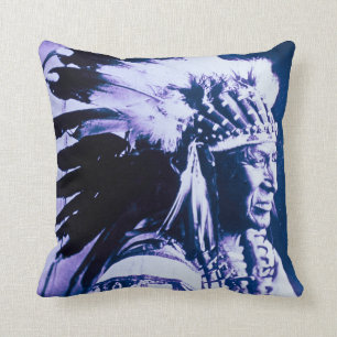 Weißer Schwan-Sioux-Leiter Vintag Kissen