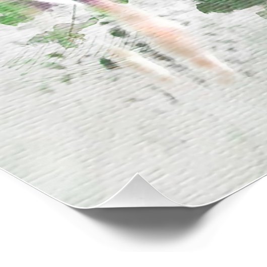 Weißer Schwanz Hirsch in Wasserfarbe Poster (Ecke)