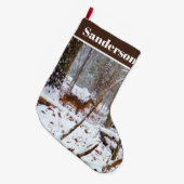 Weißer Schwanz Hirsche in Schnee Grosser Weihnacht Großer Weihnachtsstrumpf (Vorderansicht (hängend))