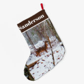 Weißer Schwanz Hirsche in Schnee Grosser Weihnacht Großer Weihnachtsstrumpf (Rückseite (Hängend))