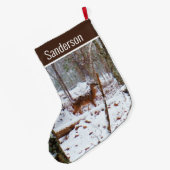 Weißer Schwanz Hirsche in Schnee Grosser Weihnacht Großer Weihnachtsstrumpf (Rückseite (Hängend))