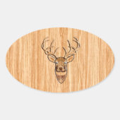 Weißer Schwanz Hirschgranulat Grafik Ovaler Aufkleber (Vorderseite)