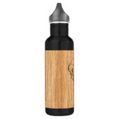 Weißer Schwanz Hirschkopf-Blond-Holzkörner-Stil Edelstahlflasche (Links)