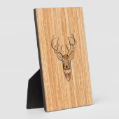 Weißer Schwanz Hirschkopf-Blond-Holzkörner-Stil Fotoplatte (Seite)