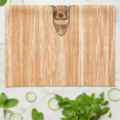 Weißer Schwanz Hirschkopf-Blond-Holzkörner-Stil Küchentuch (Gefaltet)