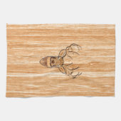 Weißer Schwanz Hirschkopf-Blond-Holzkörner-Stil Küchentuch (Horizontal)