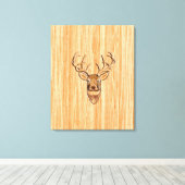 Weißer Schwanz Hirschkopf-Blond-Holzkörner-Stil Leinwanddruck (Insitu (Holzboden))