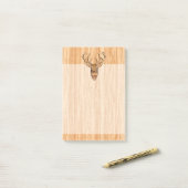 Weißer Schwanz Hirschkopf-Blond-Holzkörner-Stil Post-it Klebezettel (Auf Schreibtisch)