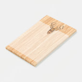 Weißer Schwanz Hirschkopf-Blond-Holzkörner-Stil Post-it Klebezettel (angewinkelt)