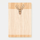 Weißer Schwanz Hirschkopf-Blond-Holzkörner-Stil Post-it Klebezettel (Vorderseite)