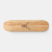 Weißer Schwanz Hirschkopf Holzeinlegestil Skateboard (Horizontal)