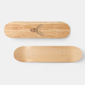 Weißer Schwanz Hirschkopf Holzeinlegestil Skateboard (Horizontal)