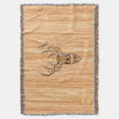 Weißer Schwanz Hirschkopf Holzkörndekor Decke (Vorderseite Vertikal)