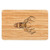 Weißer Schwanz Hirschkopf Holzkörner Hintergrund Magnet (Horizontal)