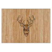 Weißer Schwanz Hirschkopf Holzkörner Schneidebrett (Vorderseite)