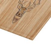 Weißer Schwanz Hirschkopf Holzkörner Schneidebrett (Ecke)
