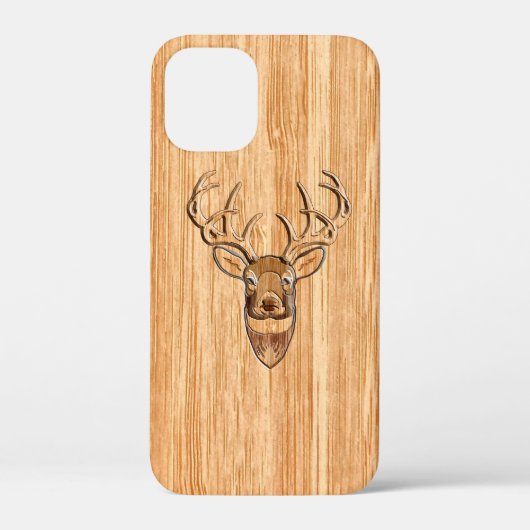 Weißer Schwanz Hirschkopf Leichtholzkörner-Stil Case-Mate iPhone Hülle (Rückseite)