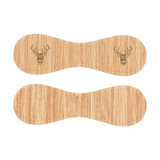 Weißer Schwanz Hirschkopf Trophäe Holzkörnstil Baseball (Paneele)