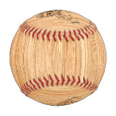 Weißer Schwanz Hirschkopf Trophäe Holzkörnstil Baseball (Rückseite)