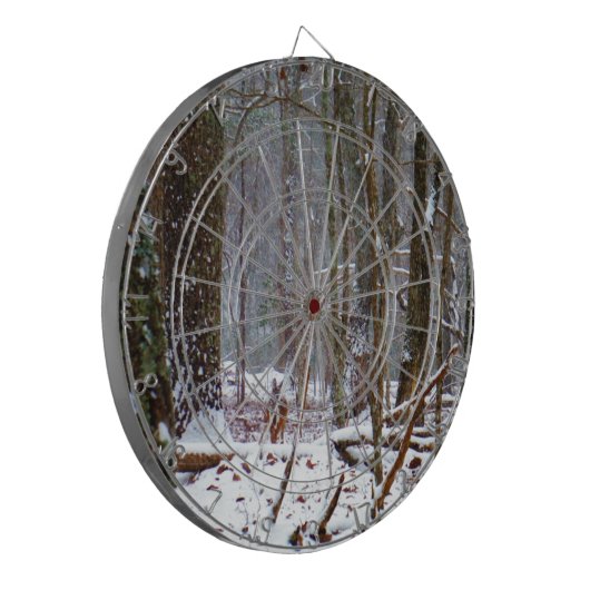 Weißer Schwanz im Schnee Dartscheibe (Vorderseite Links)