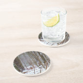 Weißer Schwanz im Schnee Getränkeuntersetzer (Seite)