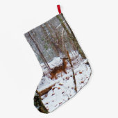 Weißer Schwanz im Schnee Großer Weihnachtsstrumpf (Rückseite (Hängend))