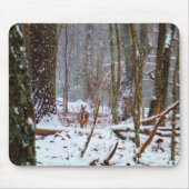 Weißer Schwanz im Schnee Mousepad (Vorne)