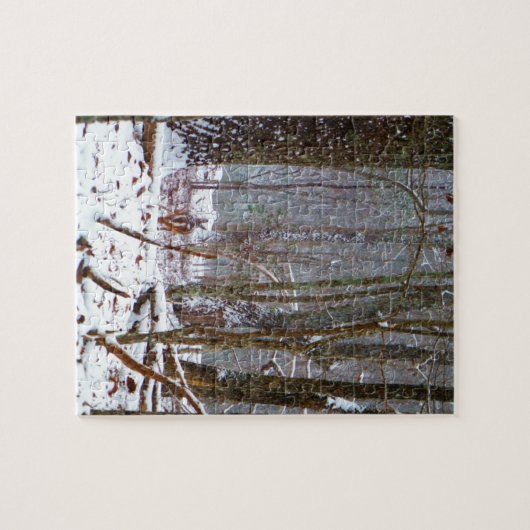 Weißer Schwanz im Schnee Puzzle (Horizontal)