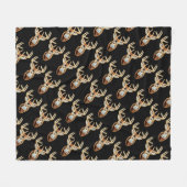 Weißer Schwanz-Kopf-Energie-Geist Fleecedecke (Vorderseite (Horizontal))