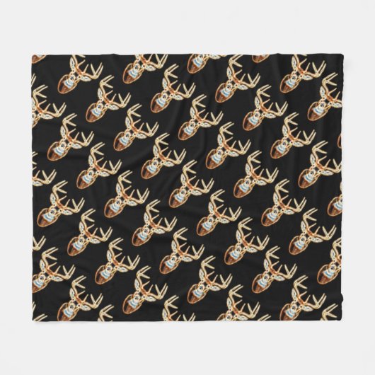 Weißer Schwanz-Kopf-Energie-Geist Fleecedecke (Vorderseite (Horizontal))