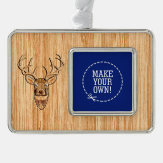 Weißer Schwanz Kopf Holzkörner Rahmen-Ornament Silber