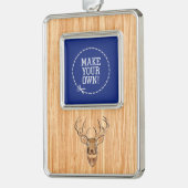 Weißer Schwanz Kopf Holzkörner Rahmen-Ornament Silber (Links)