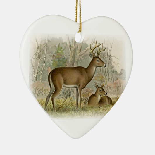 Weißer Schwanz-Rotwild-Dollar - Damhirschkuh Keramikornament (Rechts)