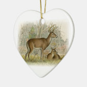 Weißer Schwanz-Rotwild-Dollar - Damhirschkuh Keramikornament (Links)