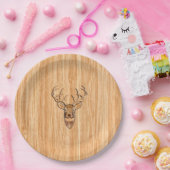 Weißer Schwanz-Rotwild-Kopf-Dollar-hölzerner Pappteller (Party)