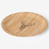 Weißer Schwanz-Rotwild-Kopf-Dollar-hölzerner Pappteller (Schrägansicht)