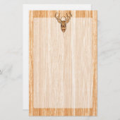 Weißer Schwanz-Rotwild-Kopf-hölzerner Briefpapier (Vorne/Hinten)