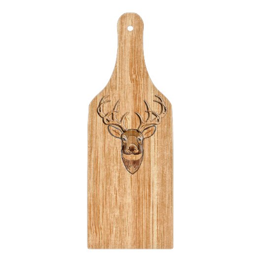 Weißer Schwanz-Rotwild-Kopf-hölzerner Schneidebrett (Vorderseite)
