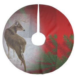 Weißer Schwanzdollar Polyester Weihnachtsbaumdecke