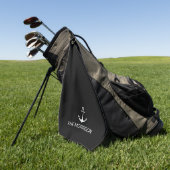 Weißer schwarzer Ankerpunkt des benutzerdefinierte Golfhandtuch (Gras)