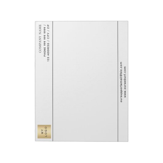 Weißer schwarzer Firmenlogo Notizblock (Rotiert)