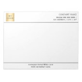 Weißer schwarzer Firmenlogo Notizblock (Vorderseite)