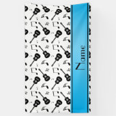 Weißer schwarzer Gitarren-Musiknoten des Banner (Vertikal)